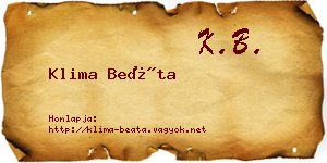 Klima Beáta névjegykártya