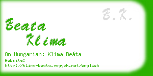 beata klima business card